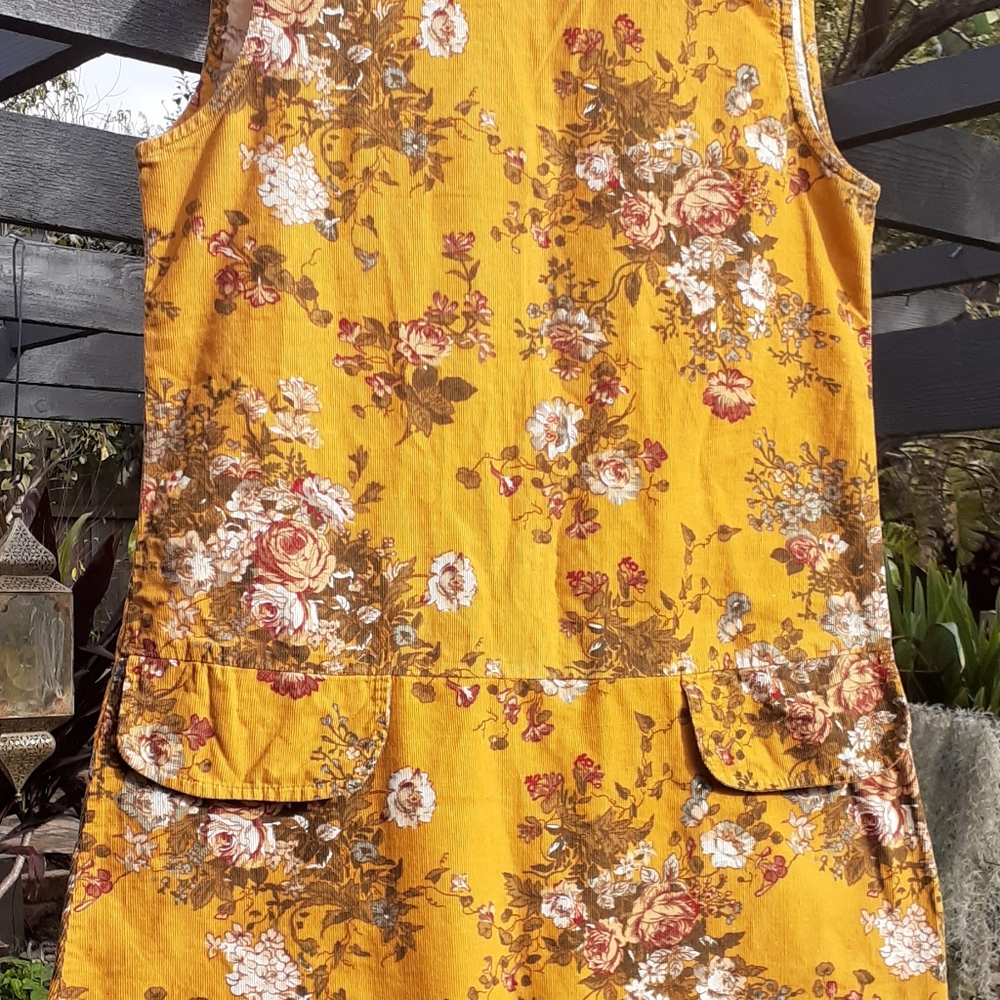 Vintage Ishka Short Pinnafore Dress - cotton corduroy - Picture 5 of 9